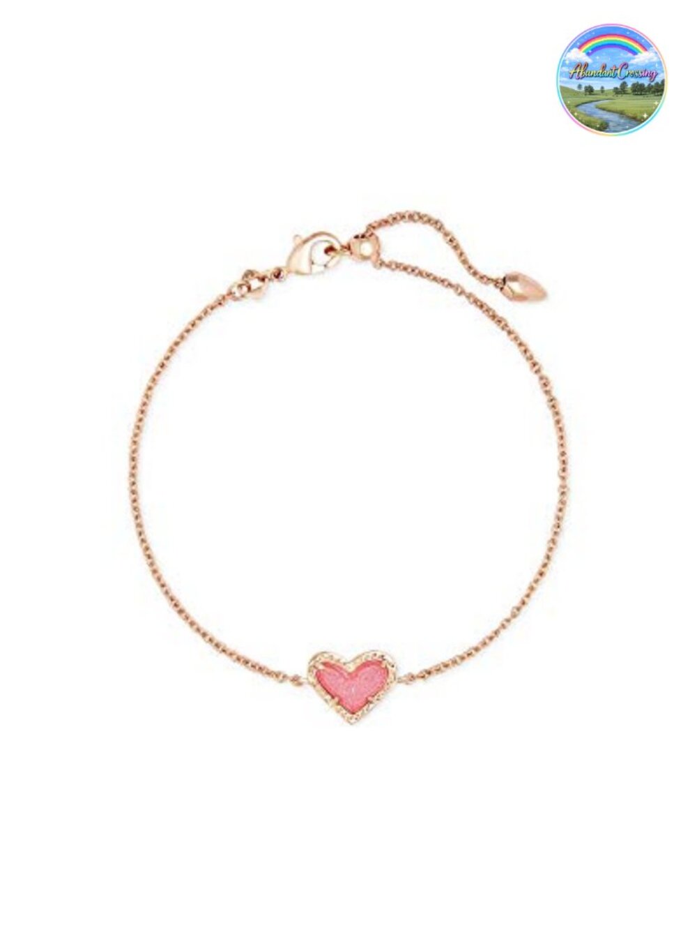 Kendra Scott Ari Heart Link Chain Bracelet Rose Gold Plated Brass